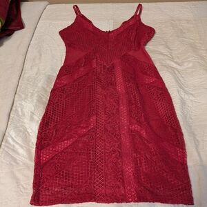 Elegant Red Lace Dress